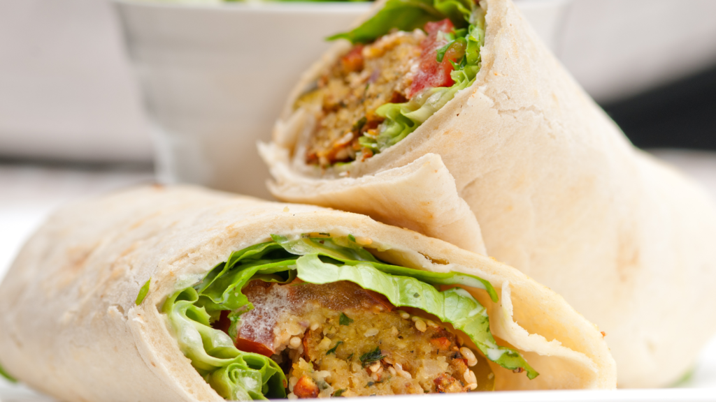 quick chickpea salad wrap with fresh herbs - 15 minute meals