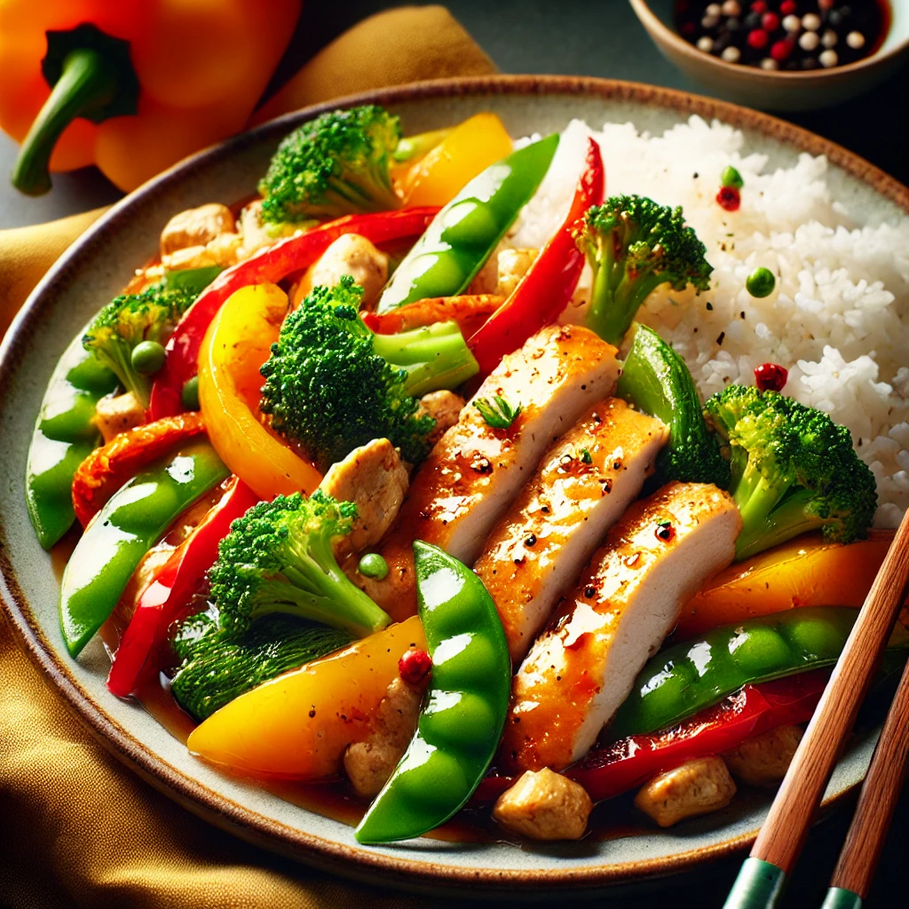 Chicken and vegetable stir-fry