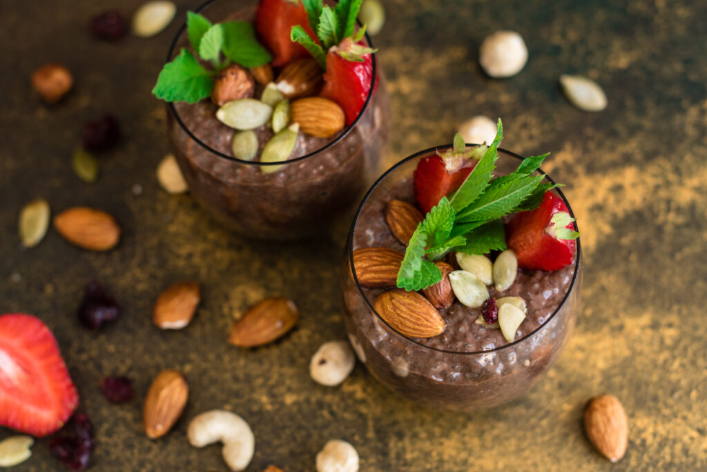 Vegan chocolate chia pudding